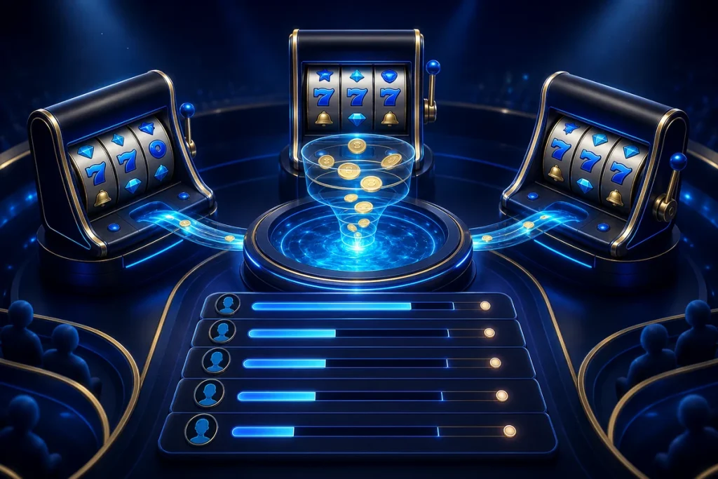 Slot turnuvası ilerlemesi ve ortak jackpot havuzu